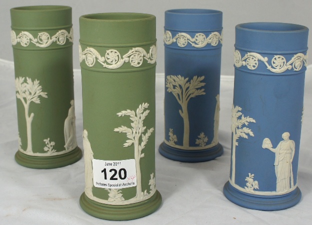 Wedgwood Olive Green Jasper Pair 15810d