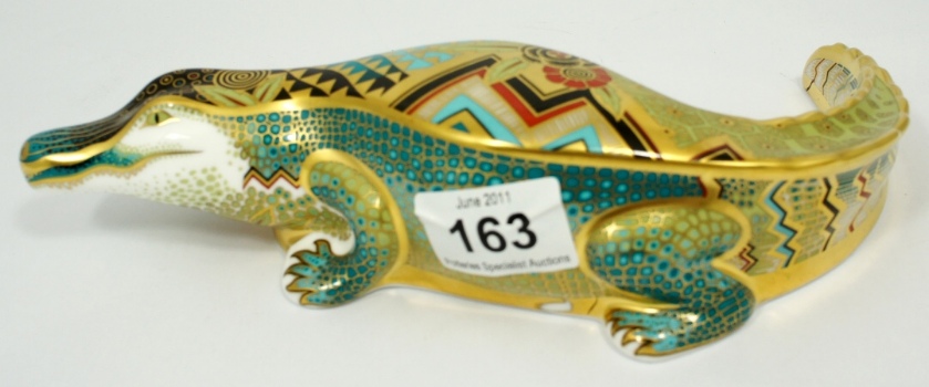 Royal Crown Derby Paperweight Crocodile 158130