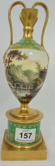 Minton two handled vase on stand