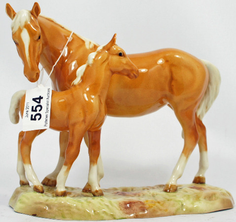 Beswick Mare and Foal in Palomino on