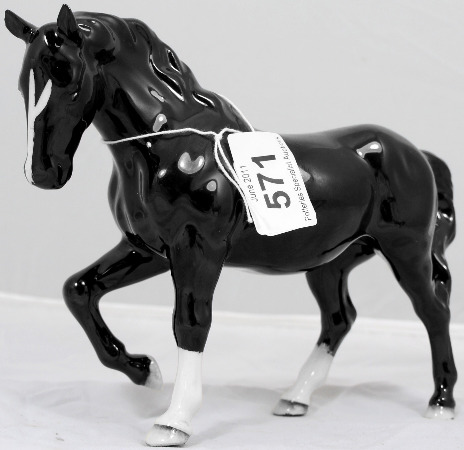 Beswick Black Stocky Jogging Mare 158276