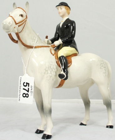 Beswick Huntslady on Grey Horse