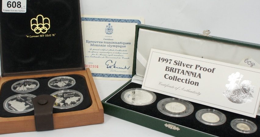 A boxed set of 4 Olympic Silver 158296