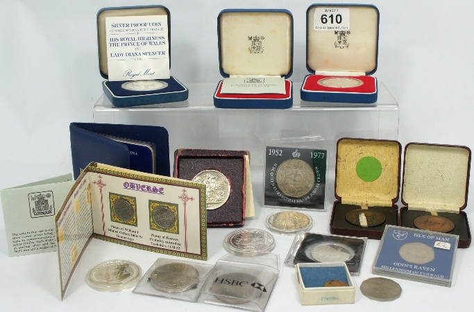 A collection of various coins to include