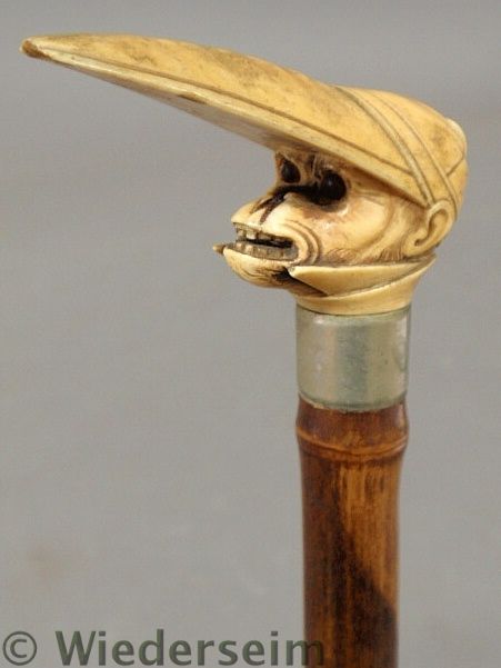 Bamboo walking stick 19th c. with