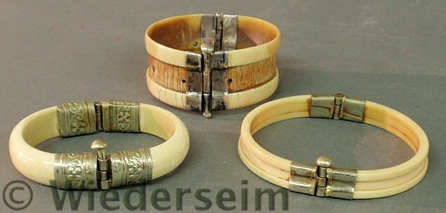 Three bone bangle bracelets with 1582ac