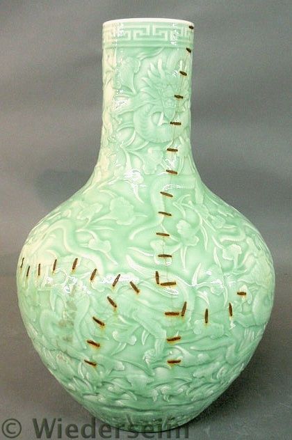 Massive celadon porcelain vase