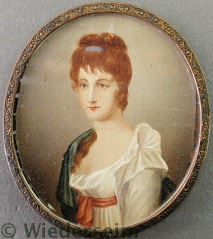 Miniature oval portrait on ivory