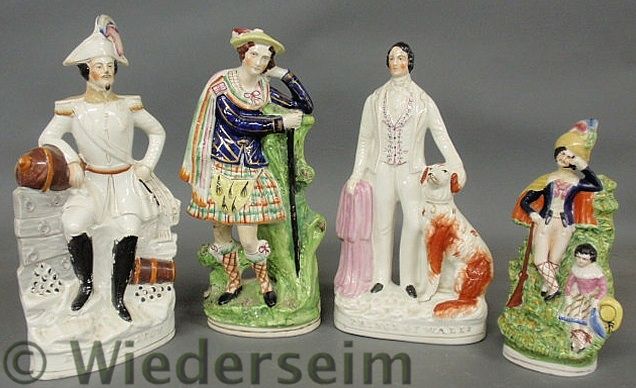 Four Staffordshire figures c.1870