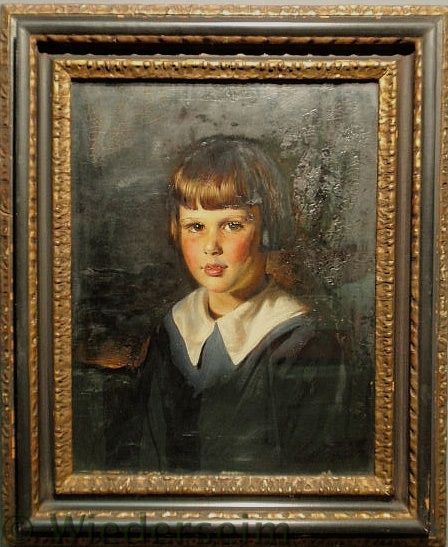 Oil on panel portrait of a young