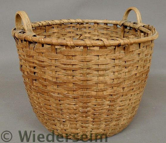 Woven splintwood potato basket with