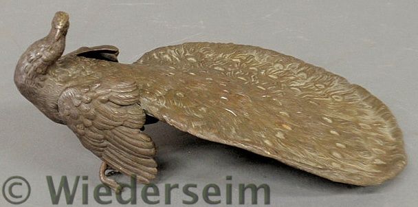 Austrian bronze peacock c.1920 with