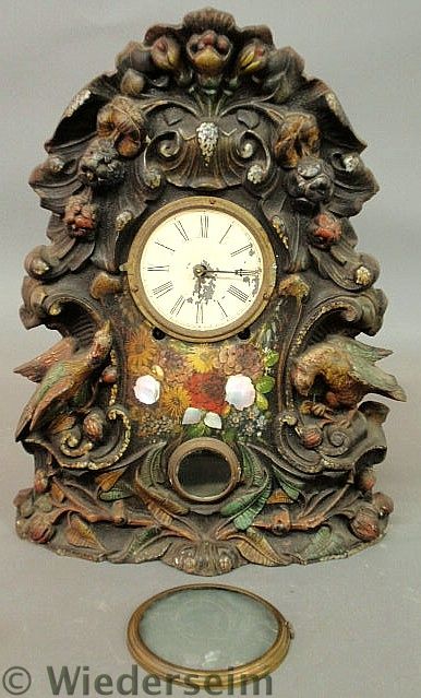 Victorian cast iron mantle clock 158357