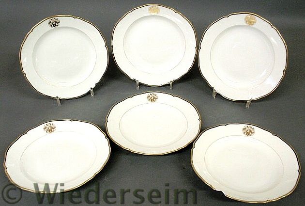 Six KPM dinner plates with the 158366