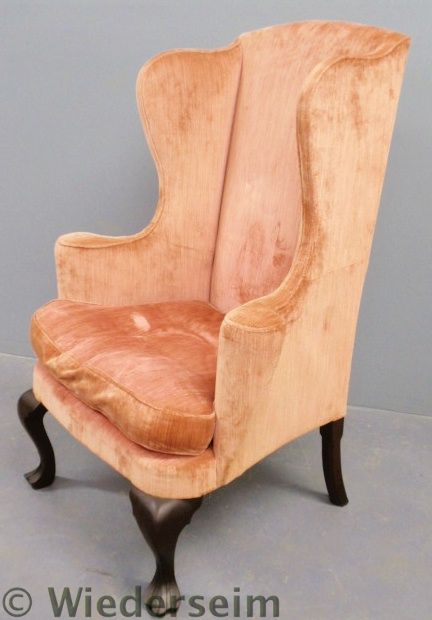 Chippendale style wing chair with