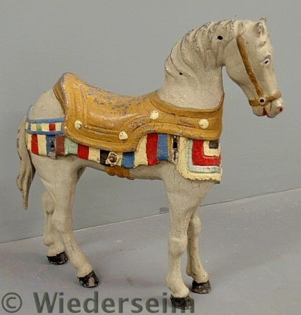 Unusual cast metal carousel horse