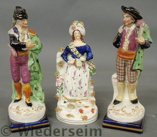 Three Staffordshire figures the 158382