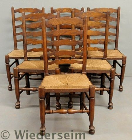 Set of six Queen Anne style yew 15839d