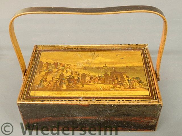 English wood sewing box early 19th 1583a6