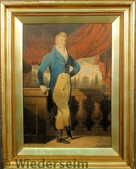 Watercolor portrait of a standing gentleman
