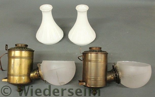 Pair of Angle Lamp Co. NY fluid