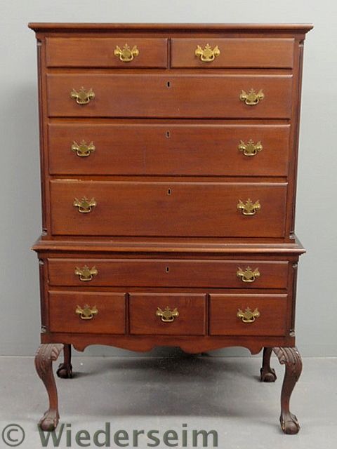 Chippendale style mahogany two part 1583ca