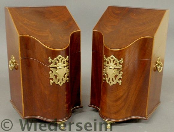 Pair of Federal style inlaid mahogany 1583cd