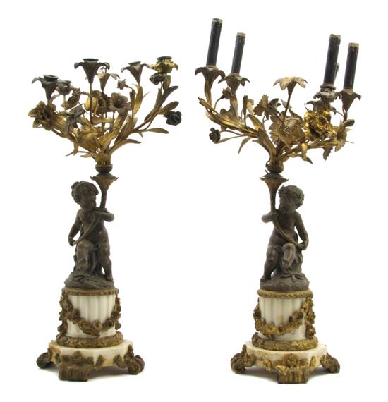 A Pair of Continental Gilt Metal