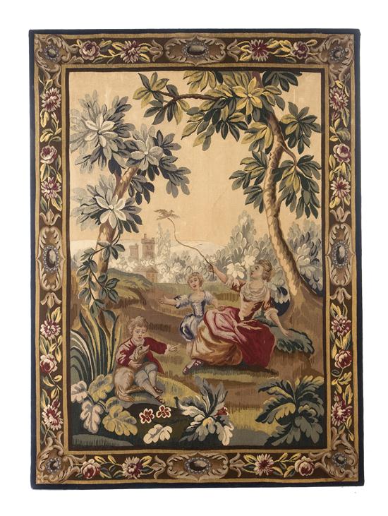 An Aubusson Wool Tapestry likely
