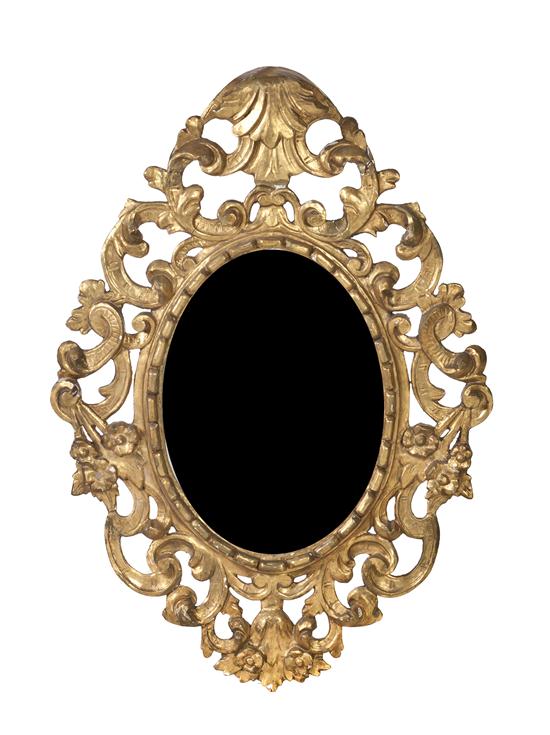 A Continental Giltwood Mirror having