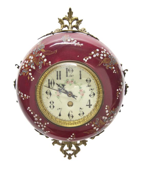  A Continental Enameled Wall Clock 155cd4