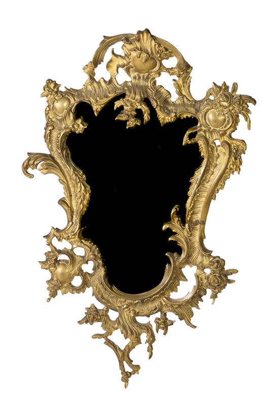 A Continental Gilt Metal Mirror