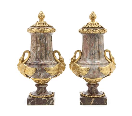 A Pair of Empire Gilt Bronze Mounted