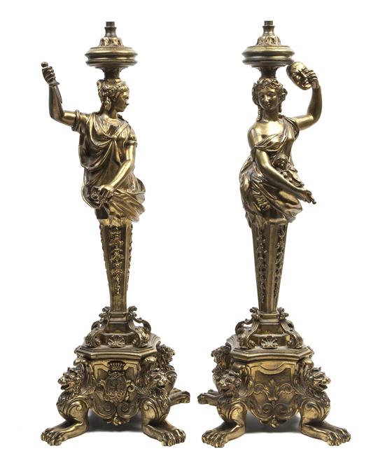  A Pair of Continental Gilt Bronze 155d0d