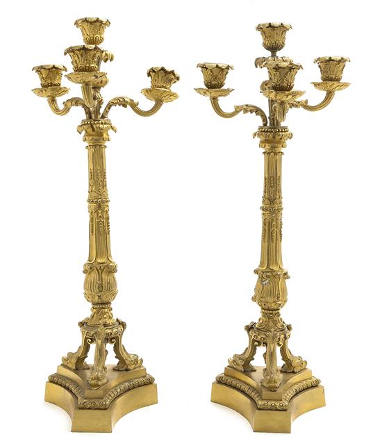 A Pair of Empire Style Gilt Bronze