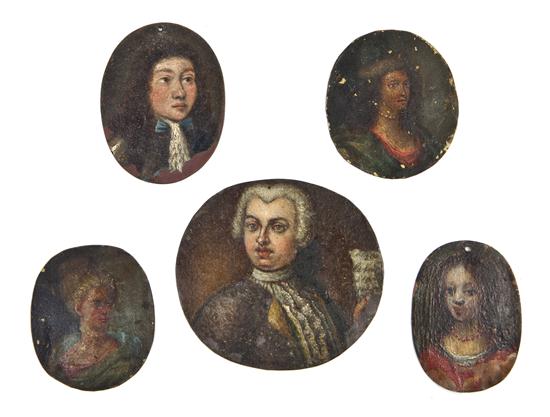 A Group of Five Continental Painted