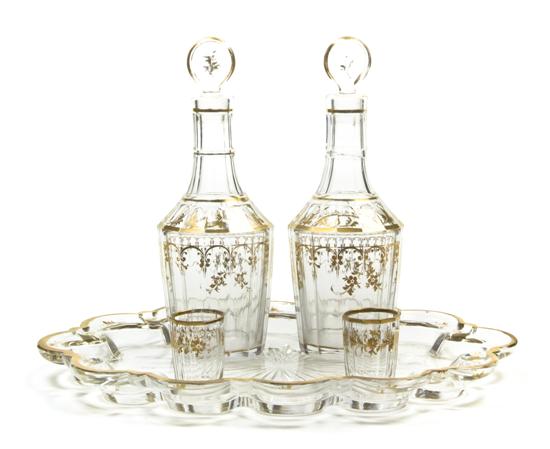 A Moser Glass Tete-a-Tete Drinks Service