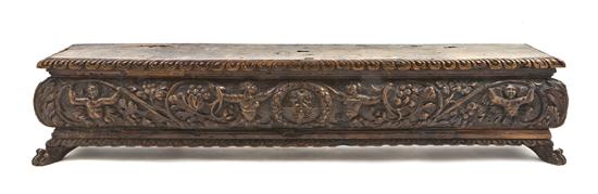 An Italian Carved Walnut Box of