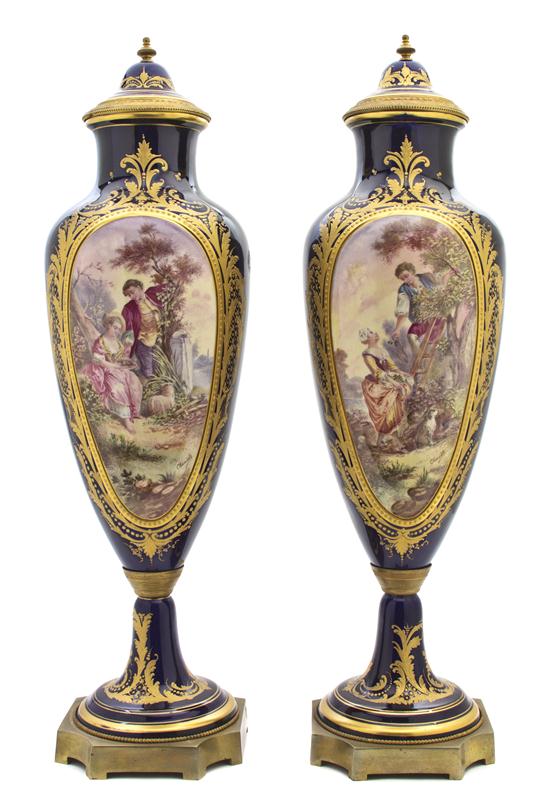  A Pair of Sevres Style Gilt Bronze 155dc9