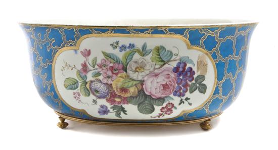 A Sevres Style Center Bowl of oval form