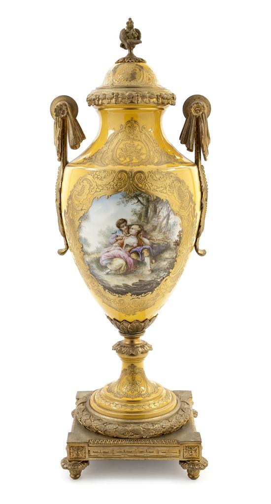 A Sevres Style Porcelain and Gilt