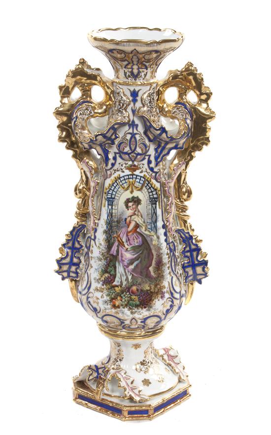 A Paris Porcelain Vase of baluster form