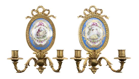  Two Sevres Style Gilt Bronze Mounted 155dd1