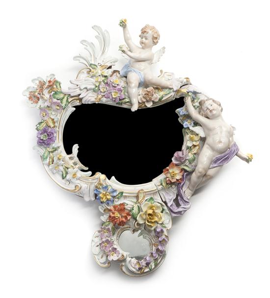 A Continental Porcelain Mirror