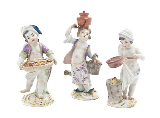 A Group of Three Meissen Porcelain