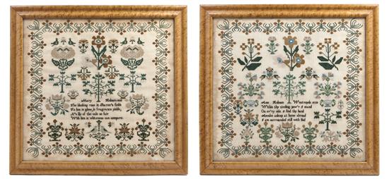 A Pair of Needlepoint Samplers