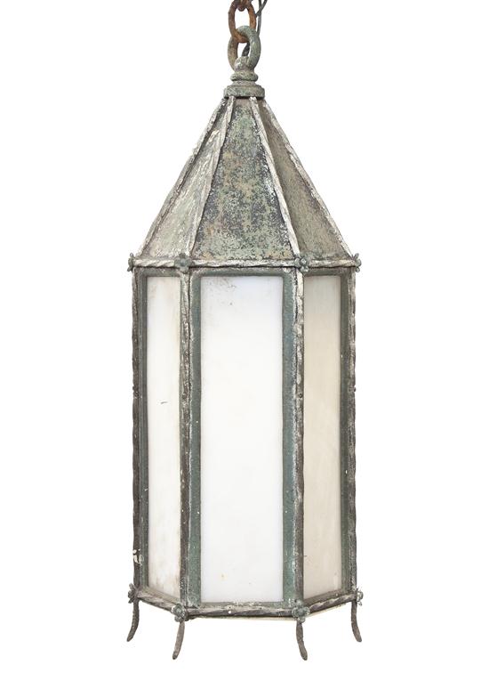 A Gothic Revival Zinc Hanging Lantern