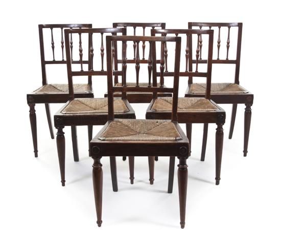 *A Set of Six English Oak Side Chairs