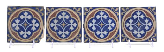 A Set of Four Minton Ceramic Tiles having