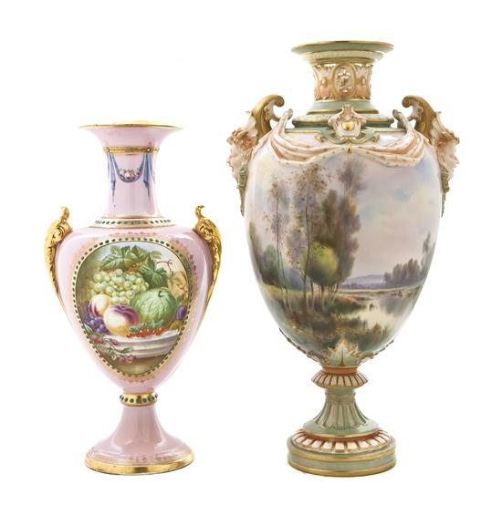 A Royal Worcester Porcelain Urn